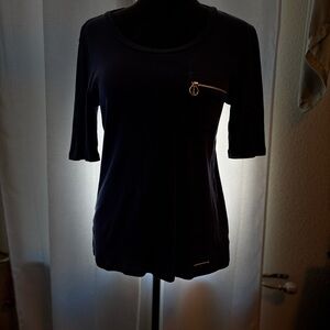 Jones New York Navy Blue with Gold Zipper Detail